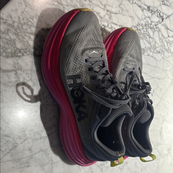 Hoka Shoes - HOKA Women's Gray and Pink Running Shoes